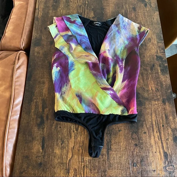 Bebe Y2K multi color bodysuit - Picture 1 of 16